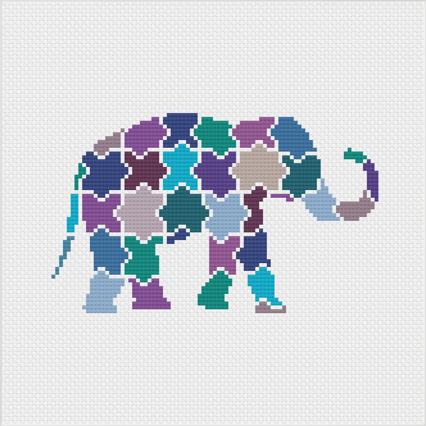 Jigsaw Elephant Cross Stitch Pattern