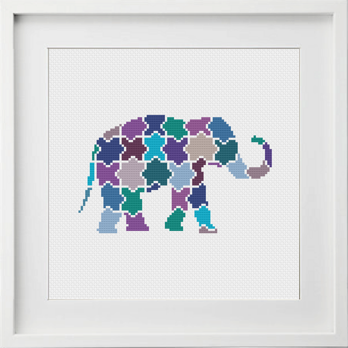 Jigsaw Elephant Cross Stitch Pattern