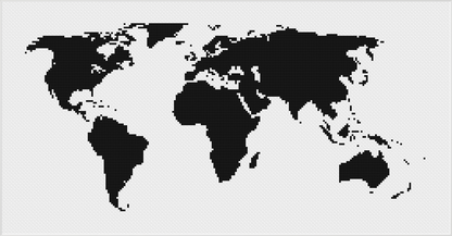 Map of World Cross Stitch Pattern