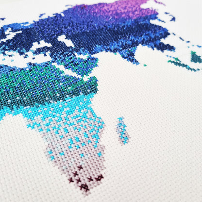 Watercolour Map Cross Stitch Kit