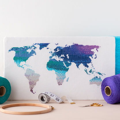 Watercolour Map Cross Stitch Kit