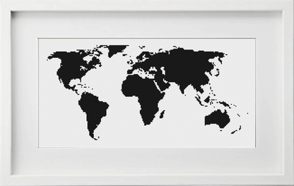 Map of World Cross Stitch Pattern