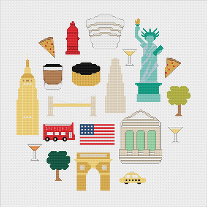 New York Sampler Cross Stitch Pattern