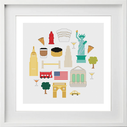 New York Sampler Cross Stitch Pattern