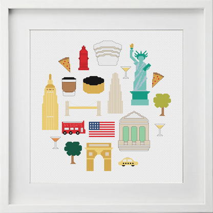 New York Sampler Cross Stitch Pattern