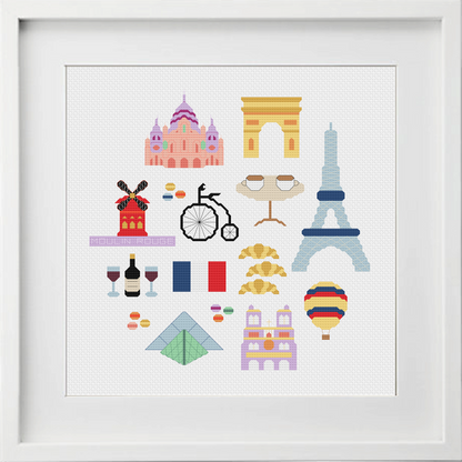 Paris Sampler Cross Stitch Pattern