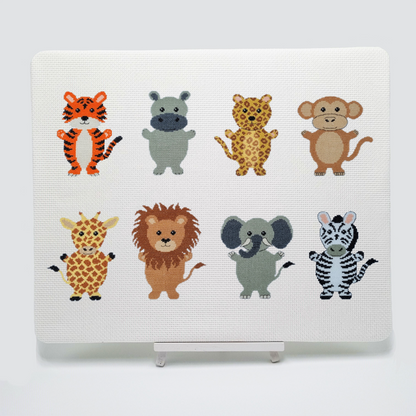 Safari Animals Cross Stitch Pattern