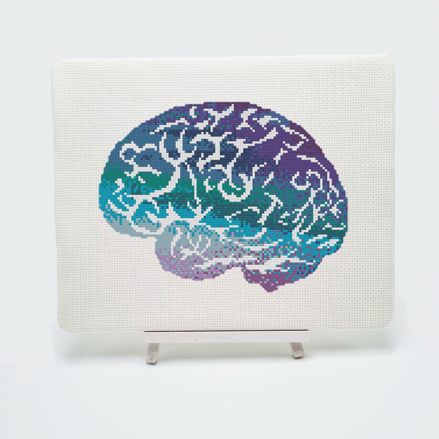 Watercolour Brain Cross Stitch Pattern