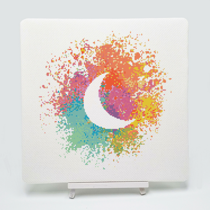 Watercolour Crescent Moon Cross Stitch Kit