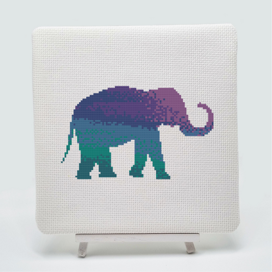 Watercolour Elephant Cross Stitch Pattern