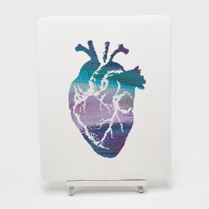 Watercolour Heart Cross Stitch Pattern