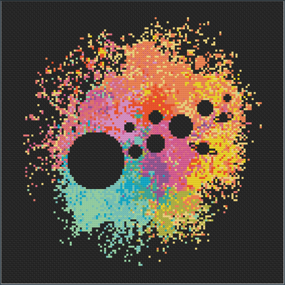 Watercolour Planets Cross Stitch Pattern
