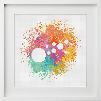 Watercolour Planets Cross Stitch Pattern