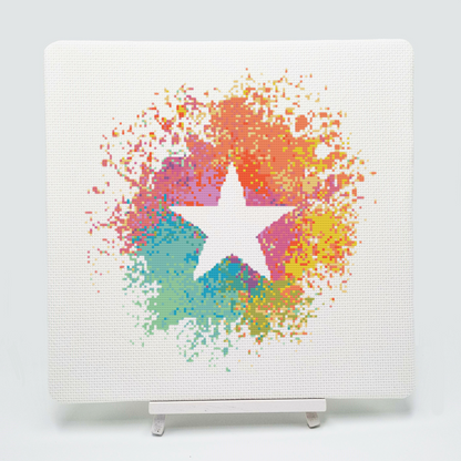 Watercolour Star Cross Stitch Pattern