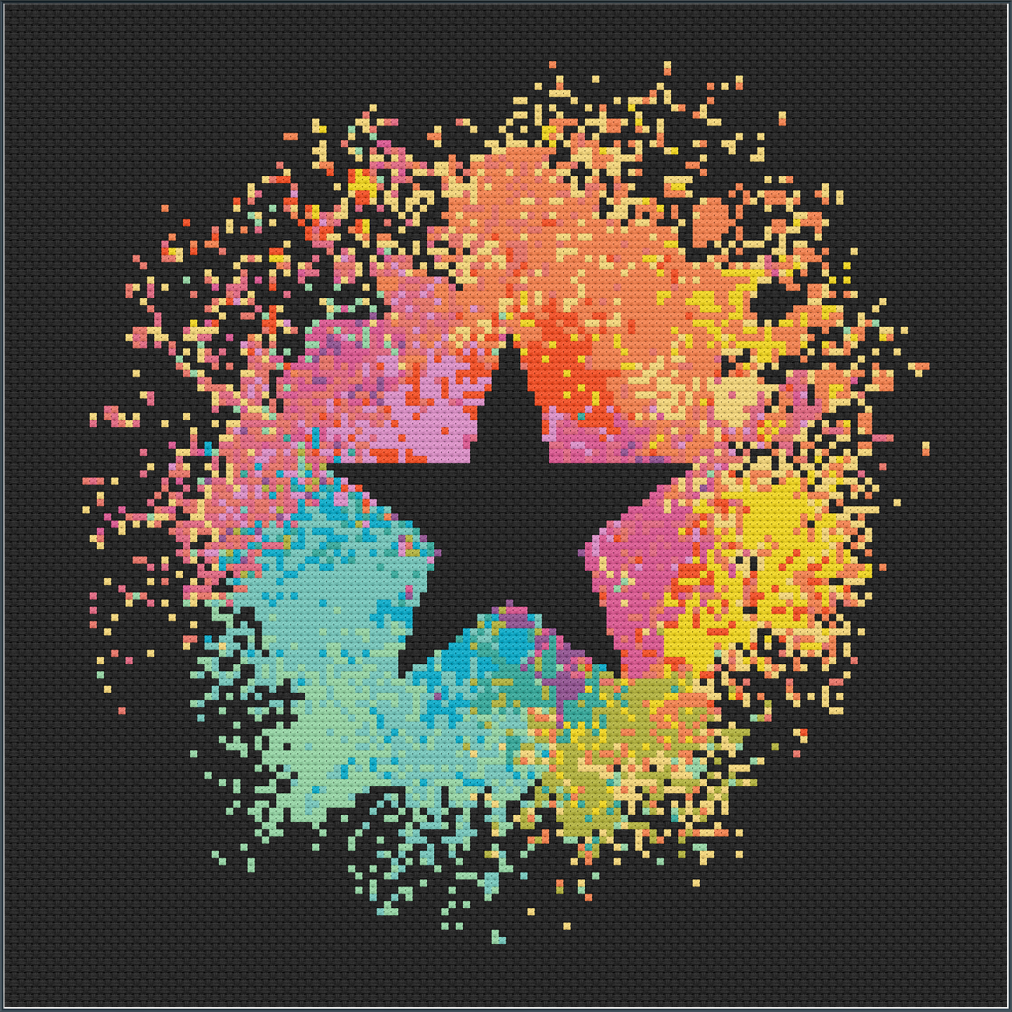 Watercolour Star Cross Stitch Pattern