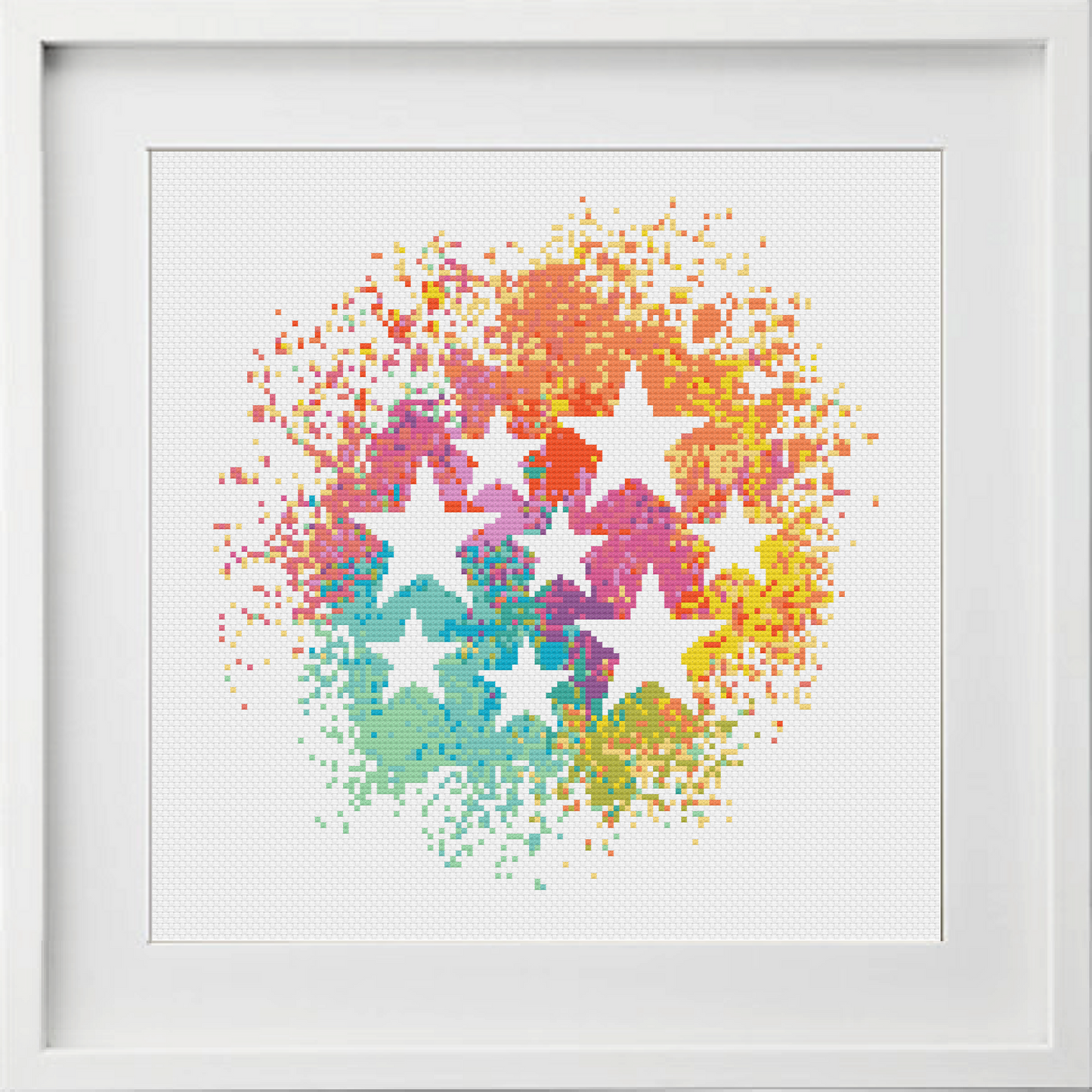 Watercolour Stars Cross Stitch Pattern