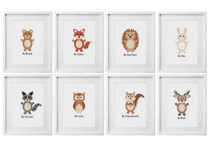 Woodland Animals Cross Stitch Pattern
